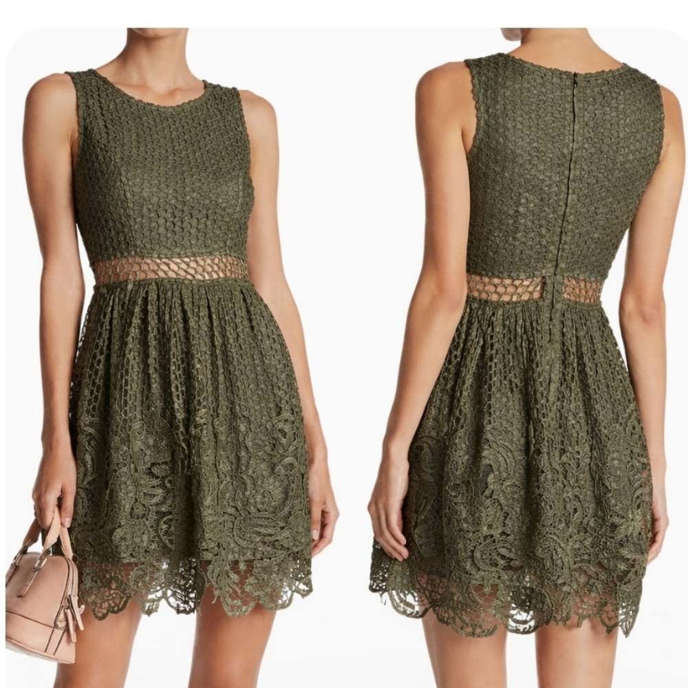 Romeo & Juliet Olive Couture Dress in Lace